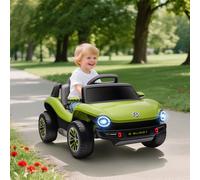 AIYAPLAY Volkswagen E-Buggy Licensed Electric Car for Kids, 12V Kids Electric Ride on with Remote Control, Suspension, Slow Start, LED Lights, USB, Music, Horn, for Ages 3-6 Years, Green