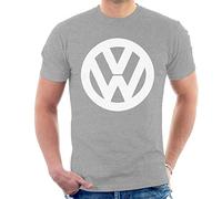 Volkswagen Men's Classic White VW Logo Men's T-Shirt, Heather Grey, XL