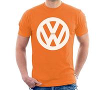 Volkswagen Men's Classic White VW Logo T-Shirt, Orange, M