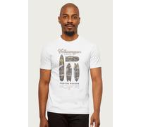 Volkswagen Men's Classics Beetle & Campervan Custom Surf Boards T-Shirt in White | Size: XL Volkswagen White XL