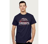 Volkswagen Men's England Euro Football Camper T-Shirt in Navy | Size: Medium Volkswagen Navy M