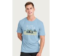 Volkswagen Men's Life Is Better By The Beach Camper T-Shirt in Light Blue | Size: Small Volkswagen Light Blue S