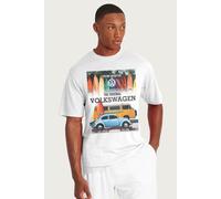 Volkswagen Men's Surfing Adventure Beetle & Camper T-Shirt in White | Size: Small Volkswagen White S