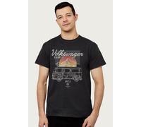 Volkswagen Men's Type 2 T2 Campervan Retro Mountain T-Shirt in Black | Size: Medium Volkswagen Black M