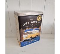 Volkswagen Split Screen Campervan Storage Tin Lets Get Away Design Cookie Tin