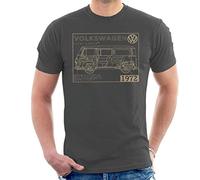 Volkswagen Type 2 Camper Plans Light Text Men's T-Shirt