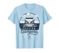 Volkswagen Type 2 Campervan Custom Campers T-Shirt, Men, Baby Blue, X-Large