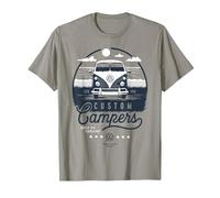 Volkswagen Type 2 Campervan Custom Campers T-Shirt, Men, Slate Grey, Large