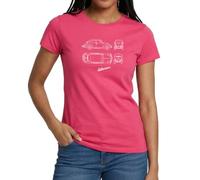 Volkswagen VW Blueprint Beetle White with VW Logo Women's T-Shirt