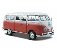 Volkswagen VW T2 Van Samba 1962 Red W/ White Roof 1:25 Model 31956R MAISTO