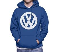 Volkswagen White VW Logo Classic Retro Men's Hooded Sweatshirt
