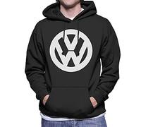Volkswagen White VW Logo Classic Retro Men's Hooded Sweatshirt
