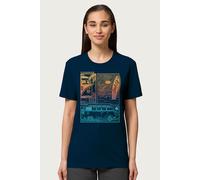 Volkswagen Women's Beach Life Camper Sunset Doodle Relaxed Fit T-Shirt in Navy | Size: Medium Volkswagen Navy M