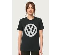 Volkswagen Women's Classic VW Logo Relaxed Fit T-Shirt in Black | Size: Small Volkswagen Black S