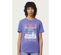 Volkswagen Women's Transporter Type 2 T3 Beach Manual Relaxed Fit T-Shirt in Violet | Size: XL Volkswagen Violet XL