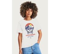 Volkswagen Women's Type 2 Campervan Get Out & Explore Mountains Relaxed Fit T-Shirt in White | Size: 2XL Volkswagen White 2XL