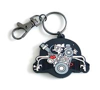 Volkswagen ZCP902578 Beetle Engine Key Ring Pendant Keyring, black, 45x55mm, Retro