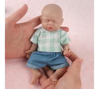 Vollence 7 inch Miniature Reborn Baby Dolls Boy Silicone Full Body Baby Soft Skin Mini Realistic Newborn Baby Dolls Real Life Tiny Baby Doll for Kids 3+ or Collection