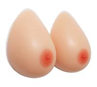 Vollence One Pair DD Cup Silicone Breast Forms Fake Boobs Bra Pad Enhancers Inserts Prosthesis Mastectomy Cosplay - Nude