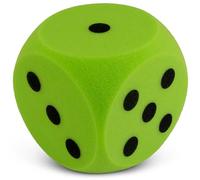 Volley Soft Foam Dice - Green - 16 cm - 90 g - Large Educational Dice with Black Dots - Non-Bouncing - Safe for Kids - Made in Germany