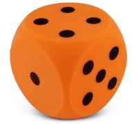 Volley Soft Foam Dice - Orange - 16 cm - 90 g - Large Educational Dice with Black Dots - Non-Bouncing - Safe for Kids - Made in Germany