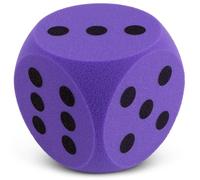 Volley Soft Foam Dice - Purple - 16 cm - 90 g - Large Educational Dice with Black Dots - Non-Bouncing - Safe for Kids - Made in Germany