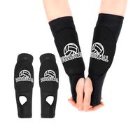Volleyball Arm Sleeves, 1 Pair Foam Padded Volleyball Passing Sleeves Anti-Slip Arm Protector for Girls & Boys 8-14, Sweat Absorbent, Black