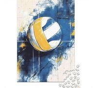 Volleyball Art Print 1000Pc for Adults Gifts: Abstract Crescent Moon Art Educational Game Challenge & Brainteasing Activity 38x26cm/1000pcs