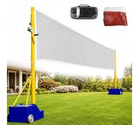 Volleyball Badminton Net System with Adjustable Height 5-6.9ft, Portable Set with Wheels for Outdoor Backyard Beach Lawn Sports Games