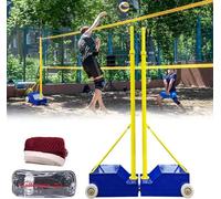 Volleyball/Badminton Poles, Portable Outdoor Volleyball Stand for Backyard, 5.1ft-6.9ft Adjustable Height, Portable Indoor or Outdoor Heavy Duty Badminton Pole for Adults Youth School Stadium