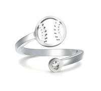 Volleyball Basketball Softball Baseball Football Tennis Racket Pickleball Ring for Women Teens Adjustable Sports Jewelry Gifts for Daughter Sports Fans