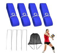 Volleyball Beach Marking Line Set - Red/Blue Two-Tone Lines Portable 16m+8m | Complete Field Line Kit with Carry Bag Pegs Bags | Suitable for Beach Lawn Garden Width 5 cm