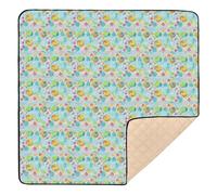 Volleyball Beach Style Light Blue Soft Foam Baby Playmat for Floor Comfortable Baby Kick Crawling Mat for Kids Toddlers Infants 50'' x 50''