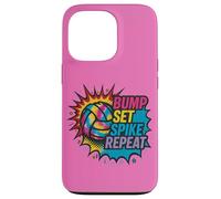 Volleyball Bump Set Spike Repeat Colorful Action Art Case for iPhone 13 Pro