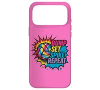 Volleyball Bump Set Spike Repeat Colorful Action Art Case for iPhone 17 Pro Max
