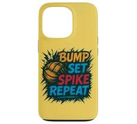 Volleyball Bump Set Spike Repeat Colorful Court Energy Case for iPhone 13 Pro