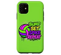 Volleyball Bump Set Spike Repeat Colorful Graffiti Art Case for iPhone 11