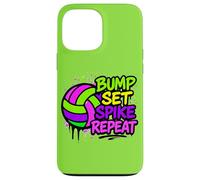Volleyball Bump Set Spike Repeat Colorful Graffiti Art Case for iPhone 13 Pro Max