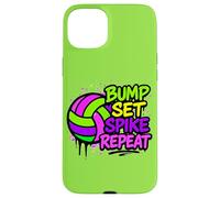 Volleyball Bump Set Spike Repeat Colorful Graffiti Art Case for iPhone 15 Plus