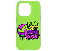 Volleyball Bump Set Spike Repeat Colorful Graffiti Art Case for iPhone 15 Pro