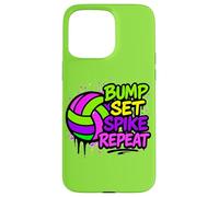 Volleyball Bump Set Spike Repeat Colorful Graffiti Art Case for iPhone 15 Pro Max