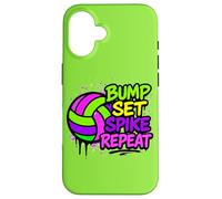 Volleyball Bump Set Spike Repeat Colorful Graffiti Art Case for iPhone 16