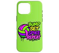Volleyball Bump Set Spike Repeat Colorful Graffiti Art Case for iPhone 16 Pro Max