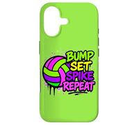 Volleyball Bump Set Spike Repeat Colorful Graffiti Art Case for iPhone 17