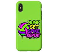 Volleyball Bump Set Spike Repeat Colorful Graffiti Art Case for iPhone X/XS