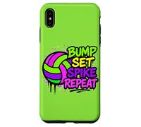 Volleyball Bump Set Spike Repeat Colorful Graffiti Art Case for iPhone XS Max
