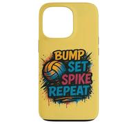 Volleyball Bump Set Spike Repeat Distressed Graphic Case for iPhone 13 Pro