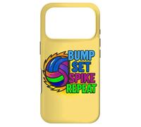 Volleyball Bump Set Spike Repeat Game Day Vibes Case for iPhone 17 Pro