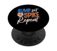 Volleyball, Bump Set Spike Repeat PopSockets Adhesive PopGrip