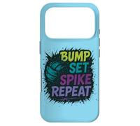 Volleyball Bump Set Spike Repeat Retro Style Motivation Case for iPhone 17 Pro